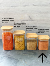 1 PIECES 700ML BAMBOO COVER SQUARE SUPPLIES STORAGE CONTAINERS  10.5x10cm